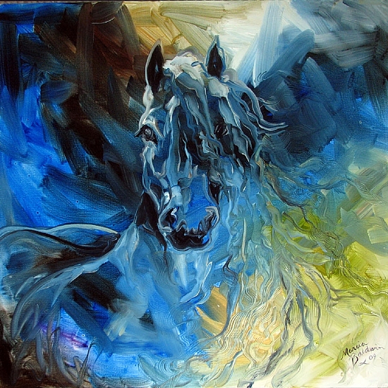 BLUE GHOST FREISIAN EQUINE Oil on Canvas